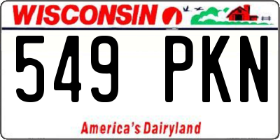 WI license plate 549PKN