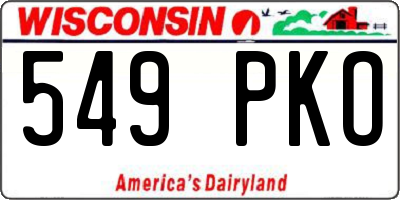 WI license plate 549PKO