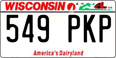WI license plate 549PKP