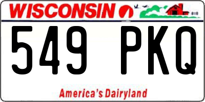 WI license plate 549PKQ