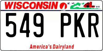 WI license plate 549PKR