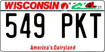 WI license plate 549PKT
