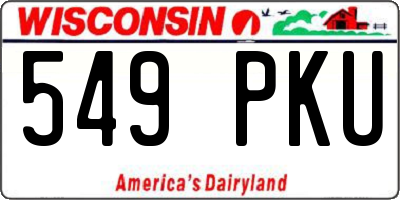 WI license plate 549PKU