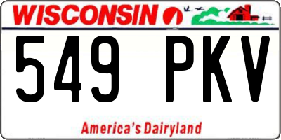WI license plate 549PKV