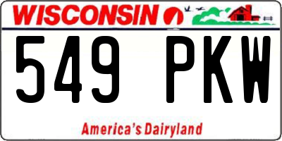 WI license plate 549PKW