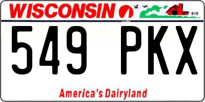 WI license plate 549PKX