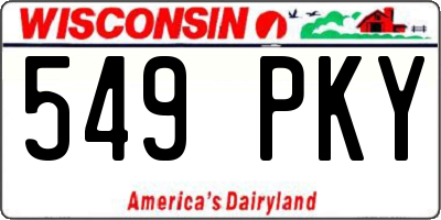 WI license plate 549PKY