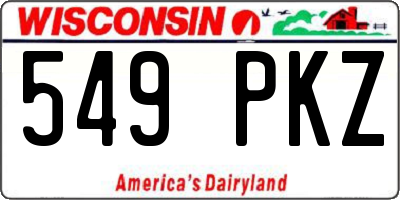 WI license plate 549PKZ