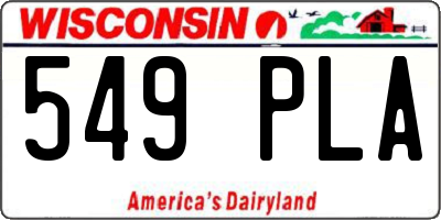 WI license plate 549PLA