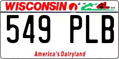 WI license plate 549PLB