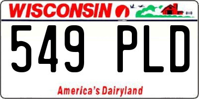 WI license plate 549PLD