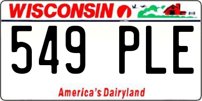 WI license plate 549PLE