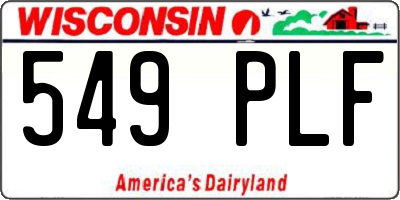 WI license plate 549PLF