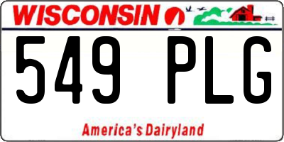 WI license plate 549PLG