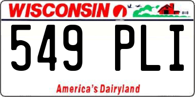 WI license plate 549PLI