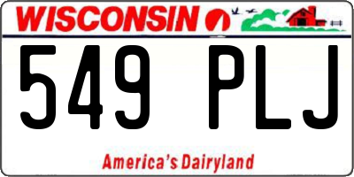 WI license plate 549PLJ
