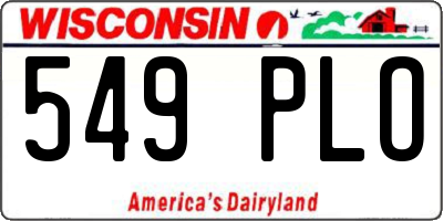 WI license plate 549PLO