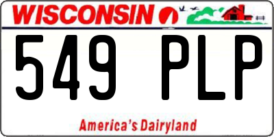 WI license plate 549PLP