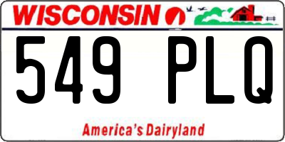 WI license plate 549PLQ