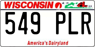 WI license plate 549PLR