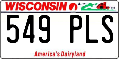 WI license plate 549PLS