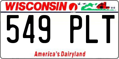 WI license plate 549PLT