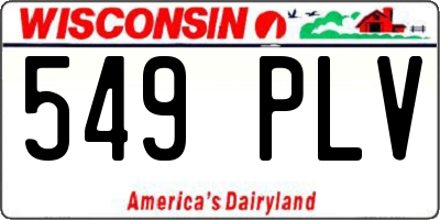 WI license plate 549PLV