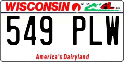 WI license plate 549PLW