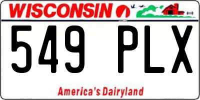 WI license plate 549PLX