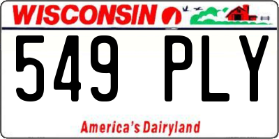 WI license plate 549PLY
