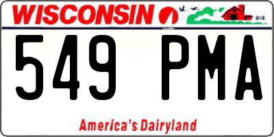 WI license plate 549PMA