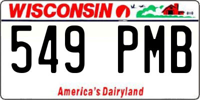 WI license plate 549PMB