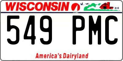 WI license plate 549PMC