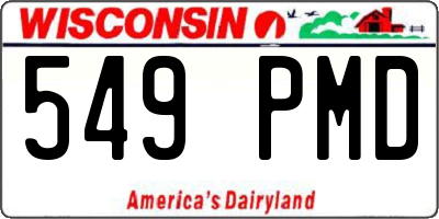 WI license plate 549PMD