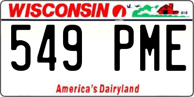 WI license plate 549PME