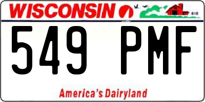 WI license plate 549PMF