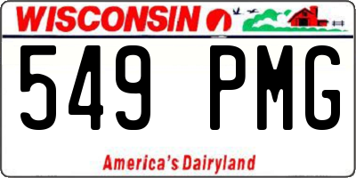 WI license plate 549PMG