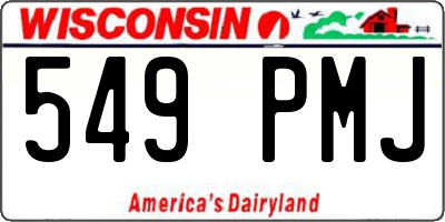 WI license plate 549PMJ