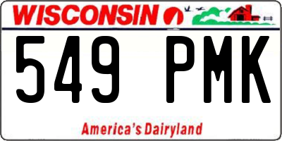 WI license plate 549PMK