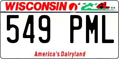 WI license plate 549PML