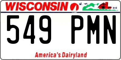 WI license plate 549PMN