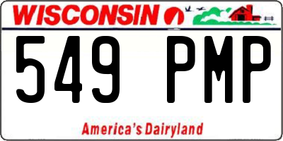 WI license plate 549PMP