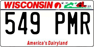 WI license plate 549PMR