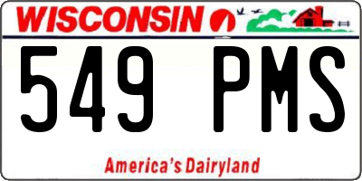 WI license plate 549PMS