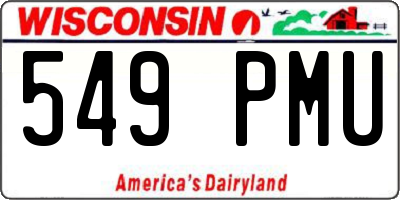 WI license plate 549PMU