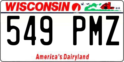 WI license plate 549PMZ