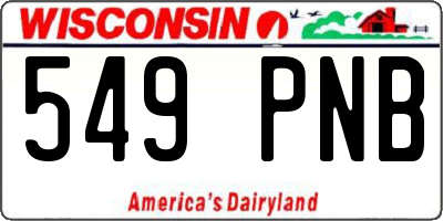 WI license plate 549PNB