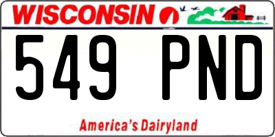 WI license plate 549PND