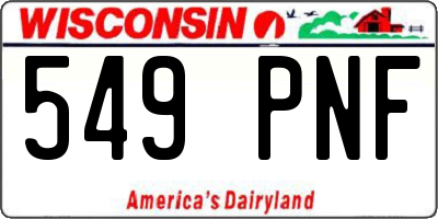 WI license plate 549PNF