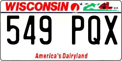 WI license plate 549PQX